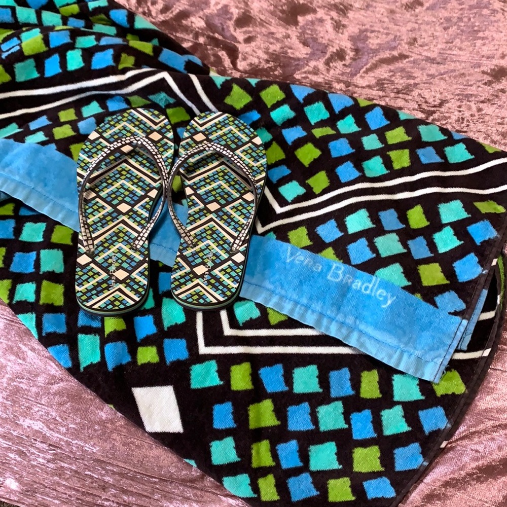 Vera Bradley Towel and Sandal Set